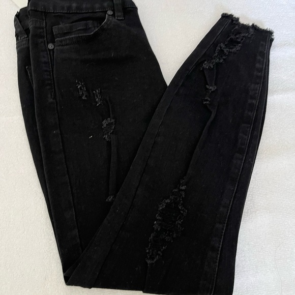 Women's Black Distressed Jeans indigo Rein - Picture 7 of 13